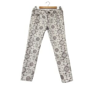 Free People Size 27 Women's Jeans Low Rise Sundial Flower Of Life Print Skinny